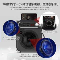 JYX Machine de Karaoké, Bluetooth Speaker pour Adultes avec 2 Microphones sans Fil, Système de Karaoké Portable pour soirée à la Maison/au Camping