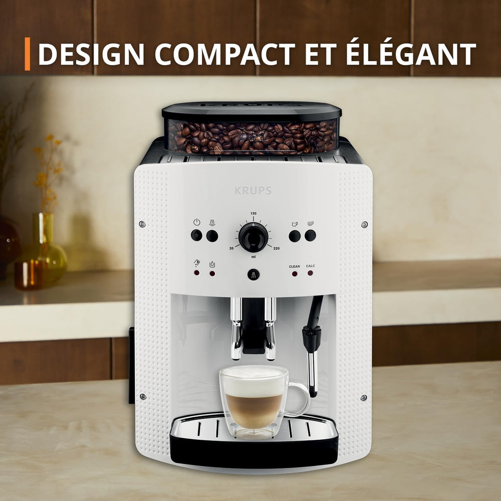 Machine à café grain,1,7 L,2 tasses en simultané,Nettoyage automatique,Buse vapeur pour Cappuccino,Cafetière espresso,Essential noire YY8125FD,Noir -
