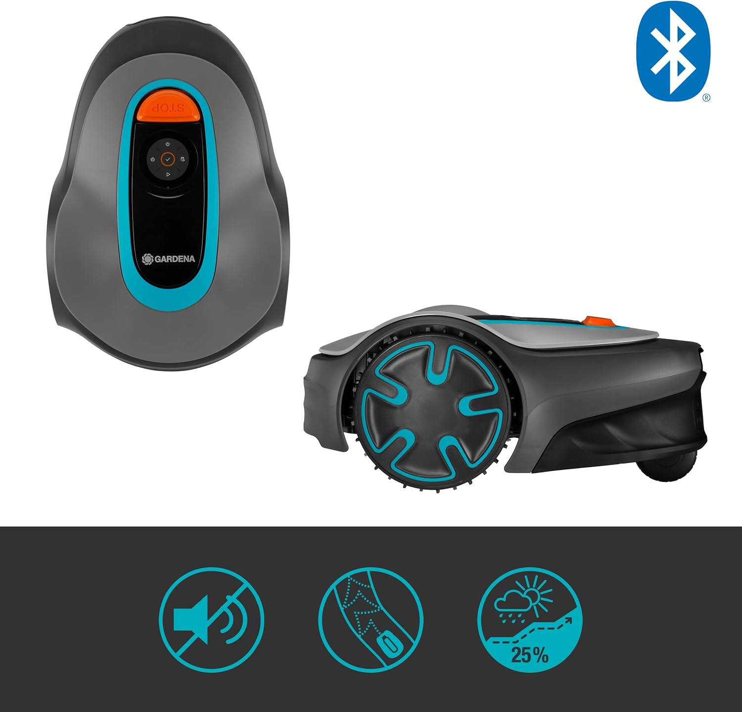 Tondeuse robot SILENO minimo 250 m² : Tondeuse intelligente avec connectivité optimale Programmable avec l'application Bluetooth® ,Version FR/NL (15201-26)