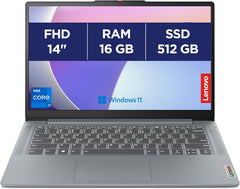 Lenovo IdeaPad Slim 3 14IRH8 - Ordinateur Portable 14'' FHD (Intel Core i7-13620H RAM 16Go SSD 512Go Intel UHD Graphics Windows 11 Home) Clavier AZERTY Français - Gris