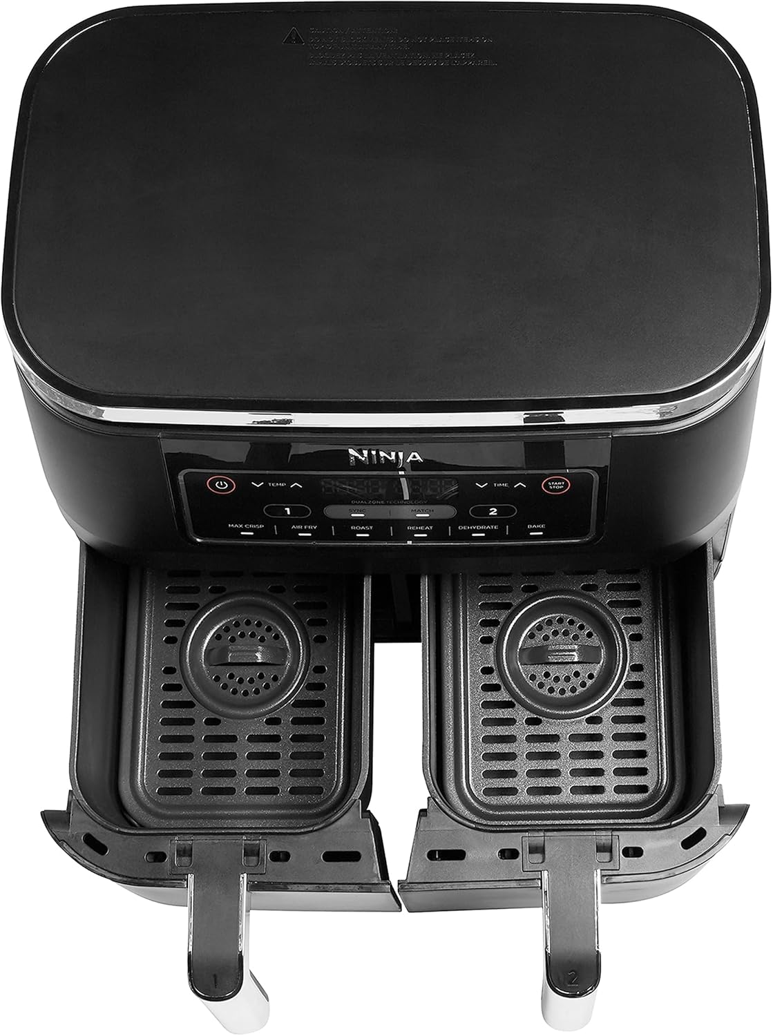 Foodi FlexDrawer Air Fryer,Dual Zone Avec Sparateur Amovible,Grand Tiroir de 10,4 L,7-en-1,Double Zone,Sans Huile,Pices Antiadhsives Compatibles Au Lave-Vaisselle,Noir AF500EU