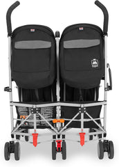 Poussette double Maclaren Twin Triumph (6 mois,jusqu' 15 kg,un enfant par sige),lgre et compacte,capote extensible UPF 50+ avec habillage pluie - Noir/Anthracite