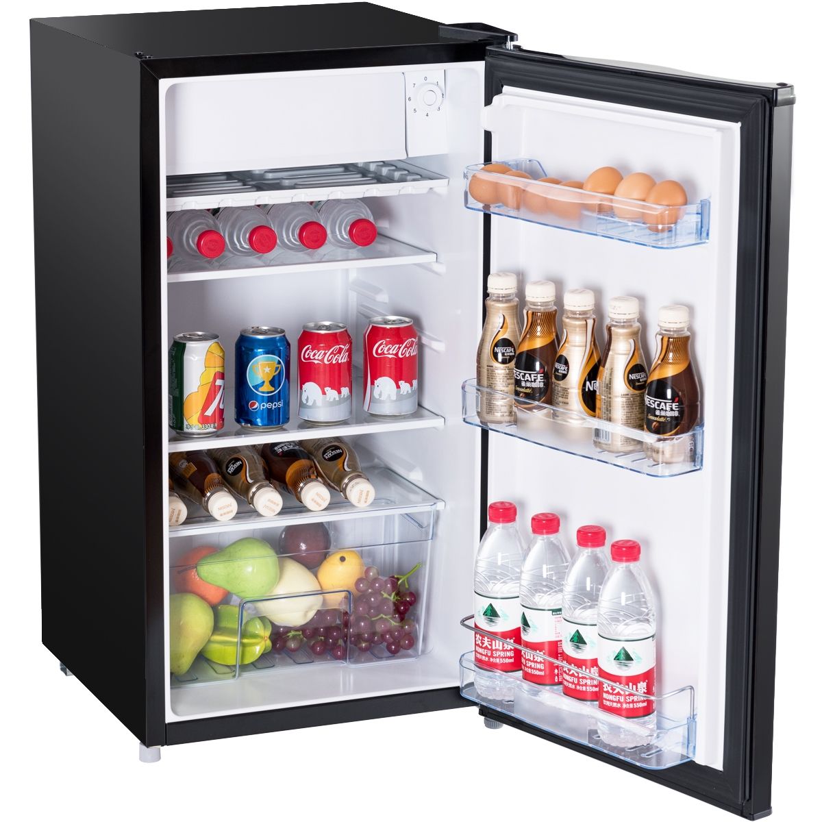 Réfrigérateur Table Top Intégrable 91L Mini-bar Niveau Sonore Faible 3 Étagères,48,5x44,5x83,5cm,Noir -