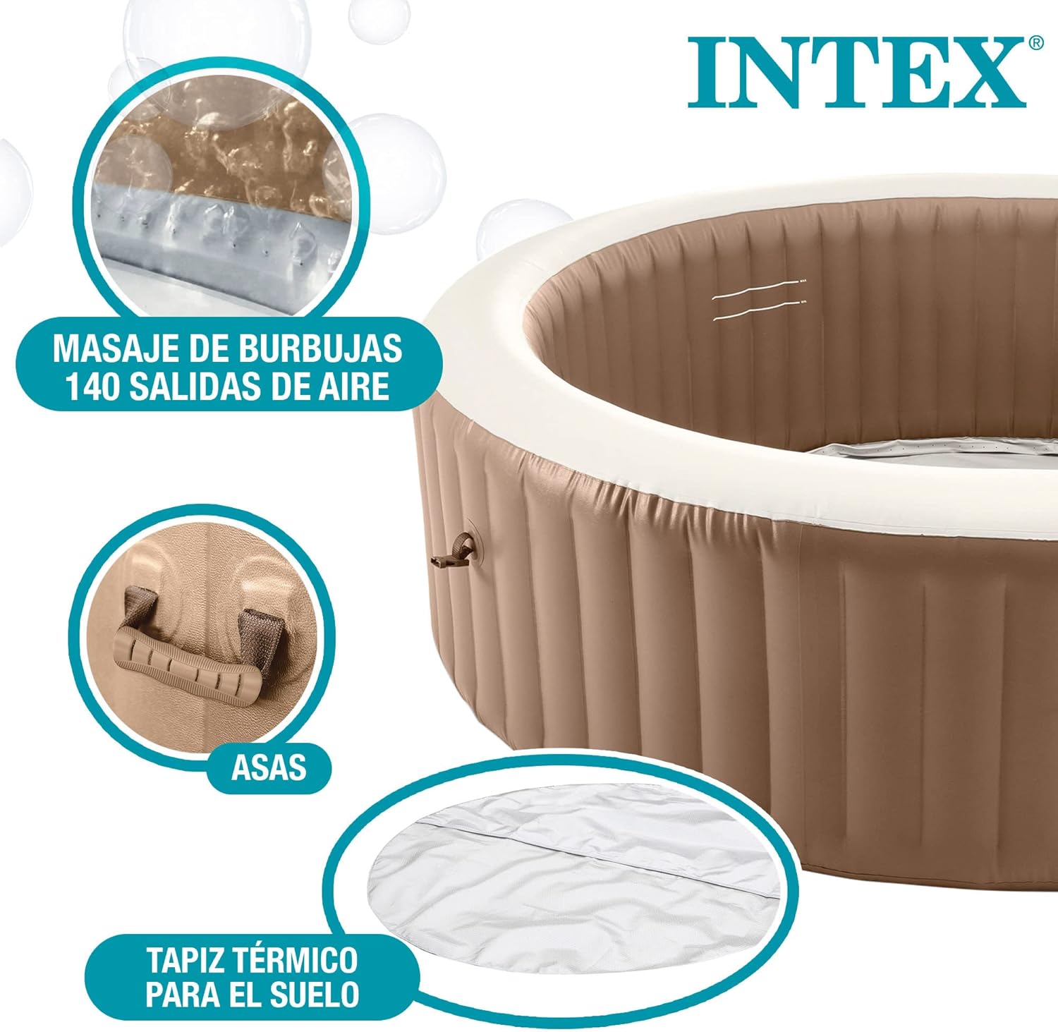 Intex Pure Spa Sahara 6 Places 28428EX Beige