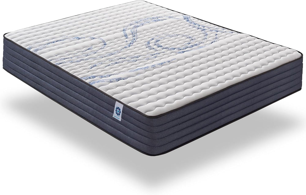 NATURALEX - Matelas PerfectSleep 140x190 cm - 30 cm - Soutien Mousse à mémoire de Forme - Accueil Blue Latex - Confort Ferme - Respirant - 7 Zones - Réversible - Haute Densité - Fabriqué en Europe