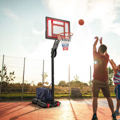 Panier de Basketball sur Pieds avec Hauteur Rglable 1,55-3,1m Support de Basketball avec Panneau Arrire en PE pour Enfants et Jaunes -
