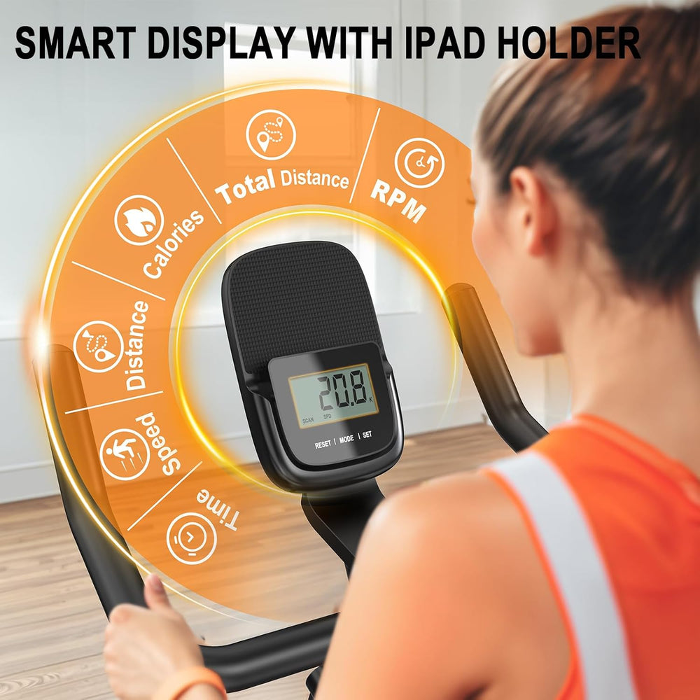 MettleMatic Vélo d'appartement ergomètre avec Bluetooth : vélo d'appartement avec résistance magnétique - Vélo de fitness d'intérieur avec écran LCD - Charge maximale : 160 kg