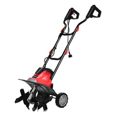 Motobineuse Motoculteur Électrique 1200W Profondeur Travail 22CM Largeur 35CM avec Poignée Pliable Roues Réglables 4 Lames -