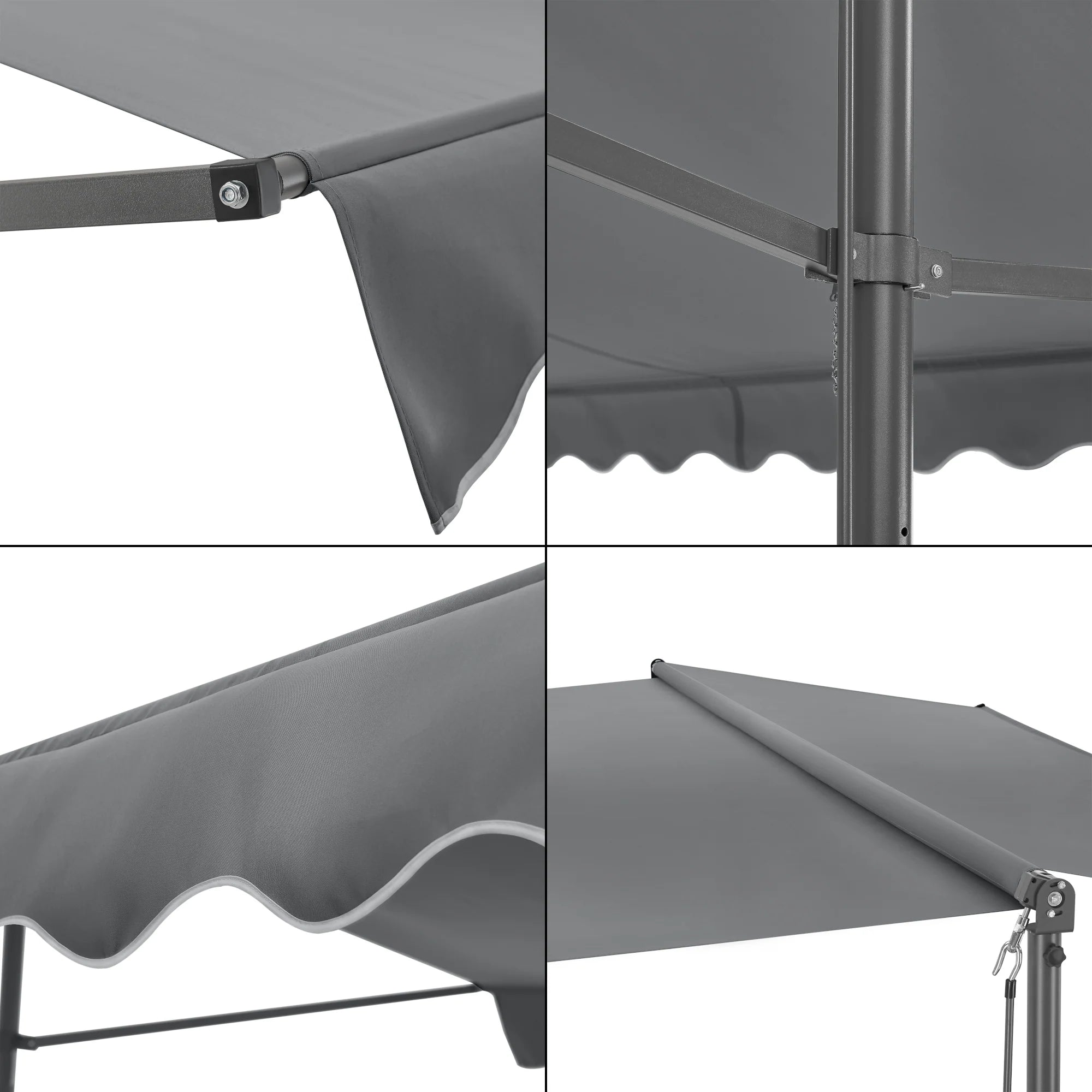 Store banne autoportant à double pente 400 x 300 x 260 cm gris foncé 03_0008294 -
