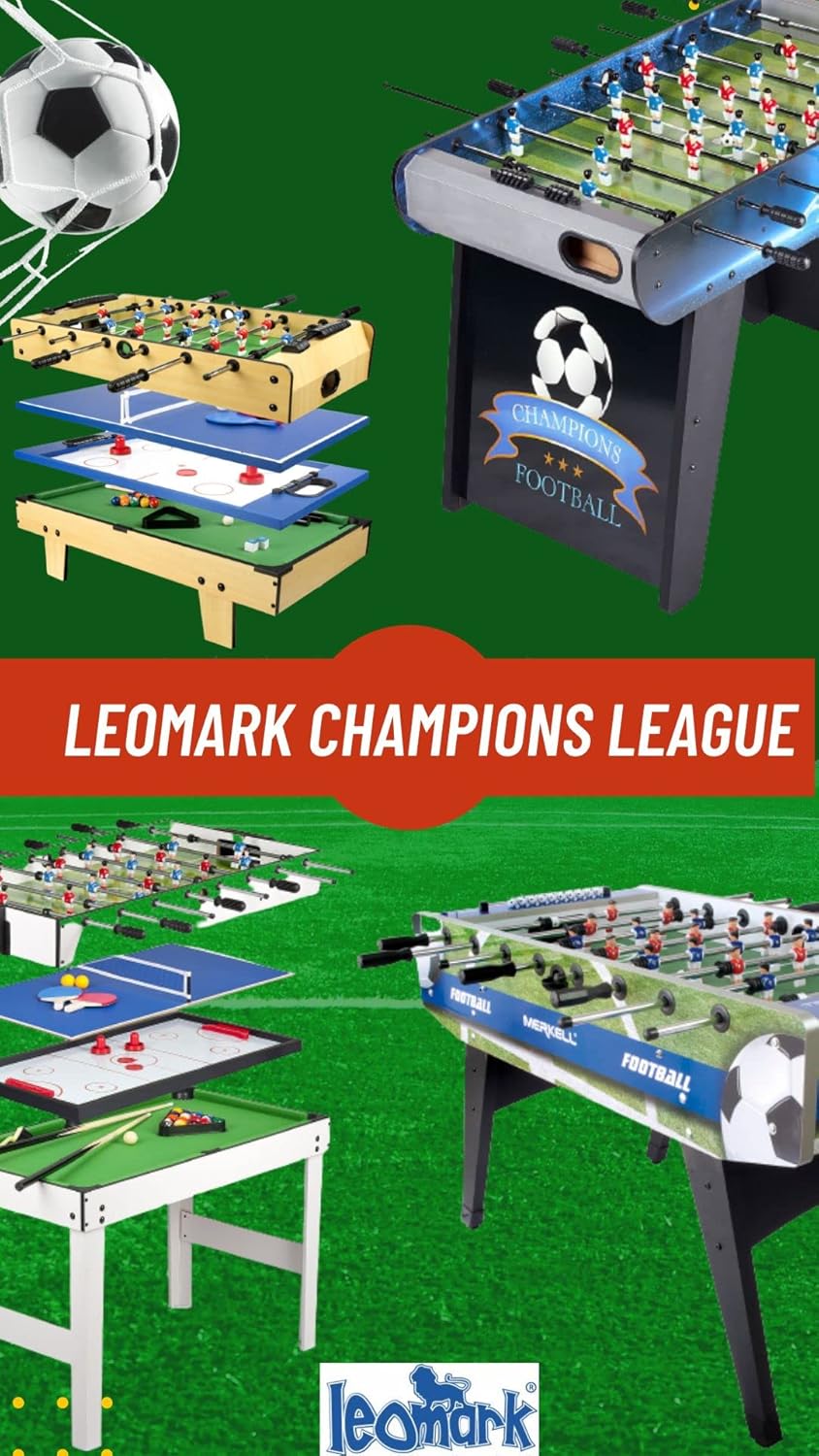 Leomark Champions Table de babyfoot Table en Bois Jeu de Football, Table de Baby-Foot, Baby Foot