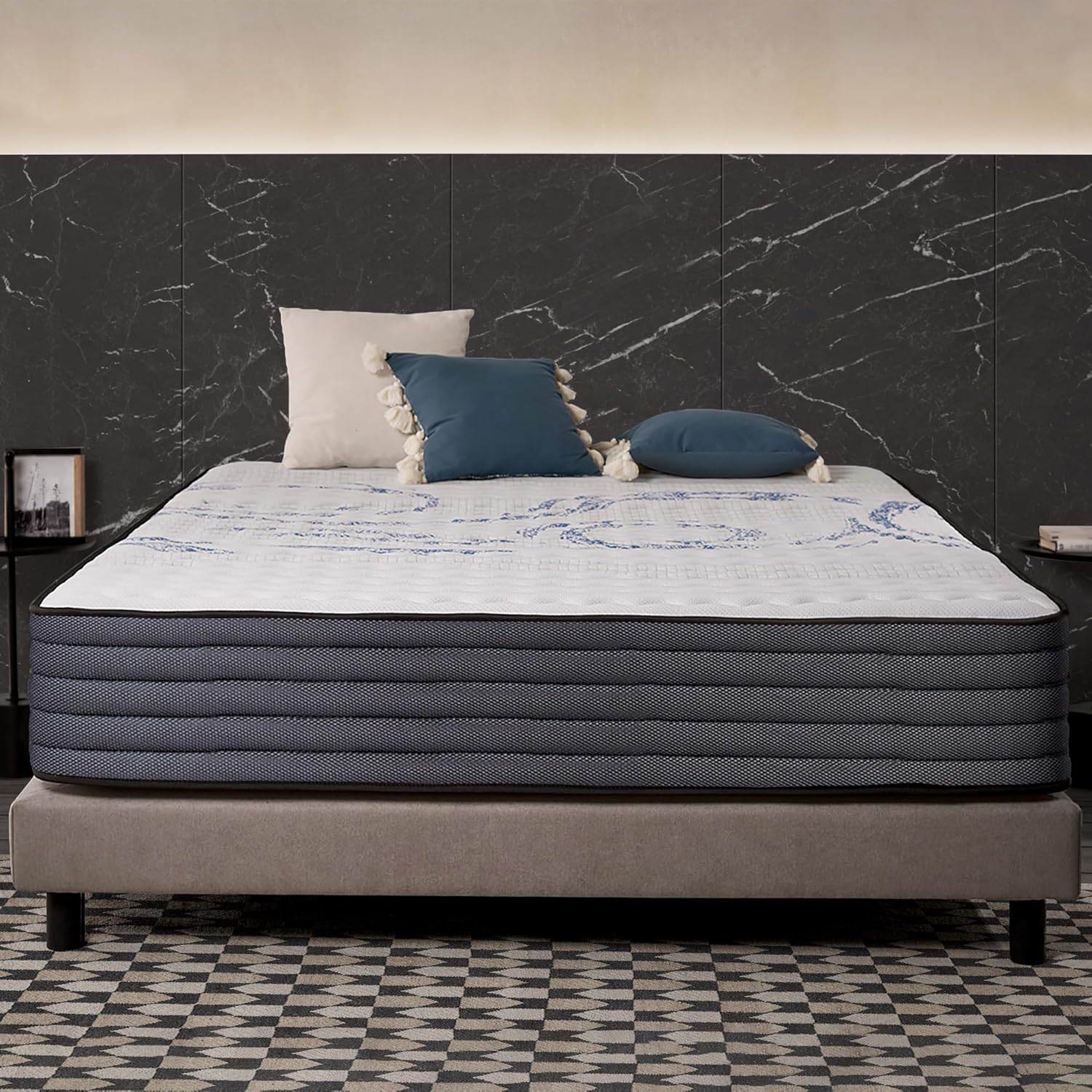 NATURALEX - Matelas PerfectSleep 140x190 cm - 30 cm - Soutien Mousse à mémoire de Forme - Accueil Blue Latex - Confort Ferme - Respirant - 7 Zones - Réversible - Haute Densité - Fabriqué en Europe