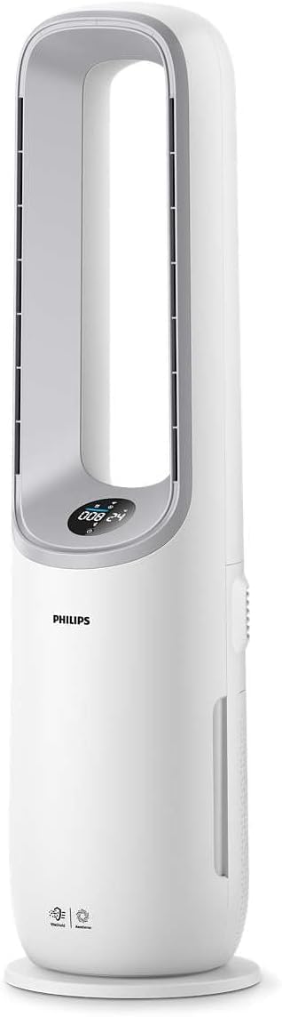 Philips Air Performer 2-en-1 : Purificateur & Ventilateur Rafraîchisseur – Nettoie 70m², Élimine 99,97% des Allergènes et Polluants. Filtre HEPA, Capteurs Intelligents, Alexa, Application (AMF765/10)