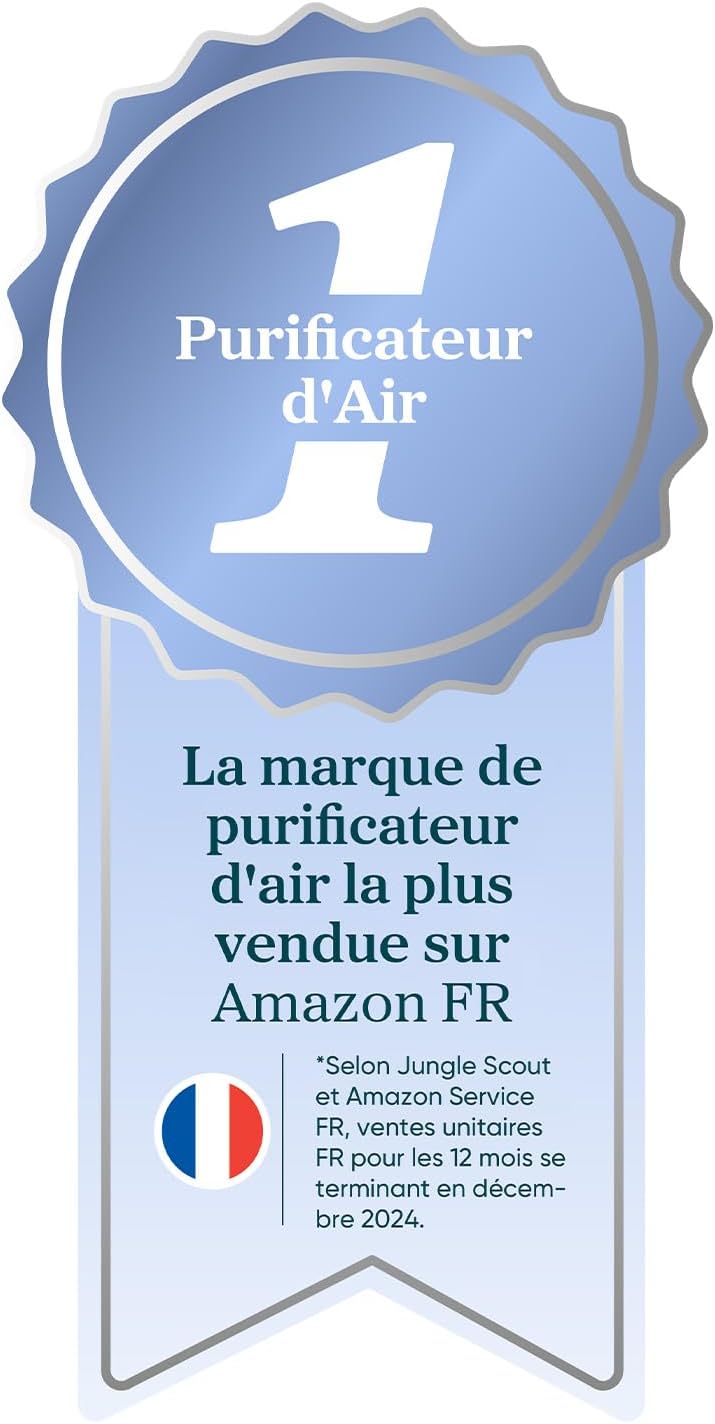LEVOIT Purificateur d'Air HEPA Intelligent contre Allergie Pollen & Graminée, Purifier jusqu'à 50㎡, Surveille La Qualité de l'Air, Contrôle par App Alexa, 22dB Silencieux, Core 300S