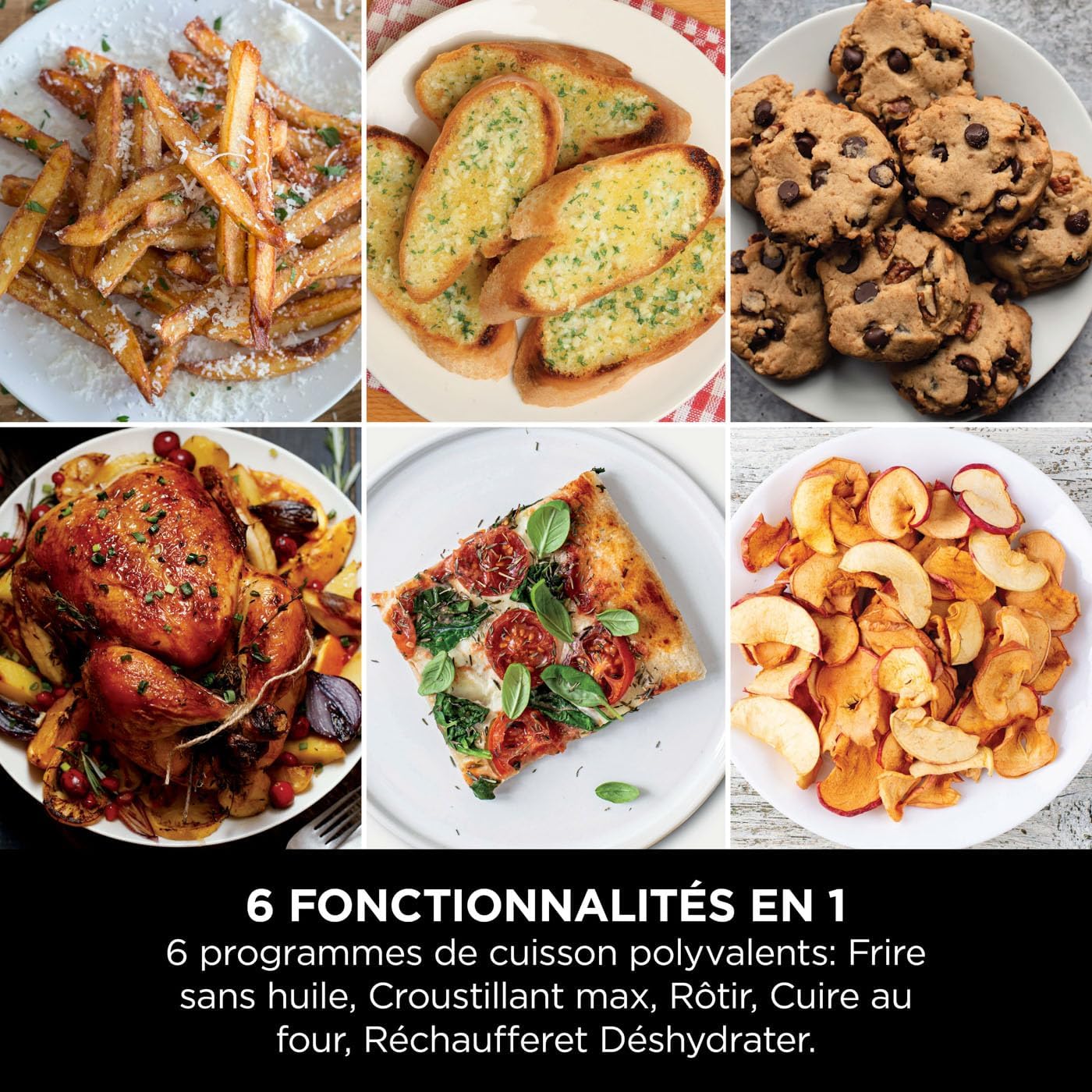 Foodi FlexDrawer Air Fryer,Dual Zone Avec Sparateur Amovible,Grand Tiroir de 10,4 L,7-en-1,Double Zone,Sans Huile,Pices Antiadhsives Compatibles Au Lave-Vaisselle,Noir AF500EU