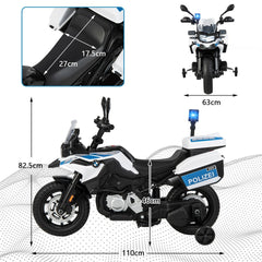 Moto lectrique 12V/7AH pour Enfants 6km/h Modle Policier avec Klaxon Musique Sirne Phares pour 3-8 Ans -