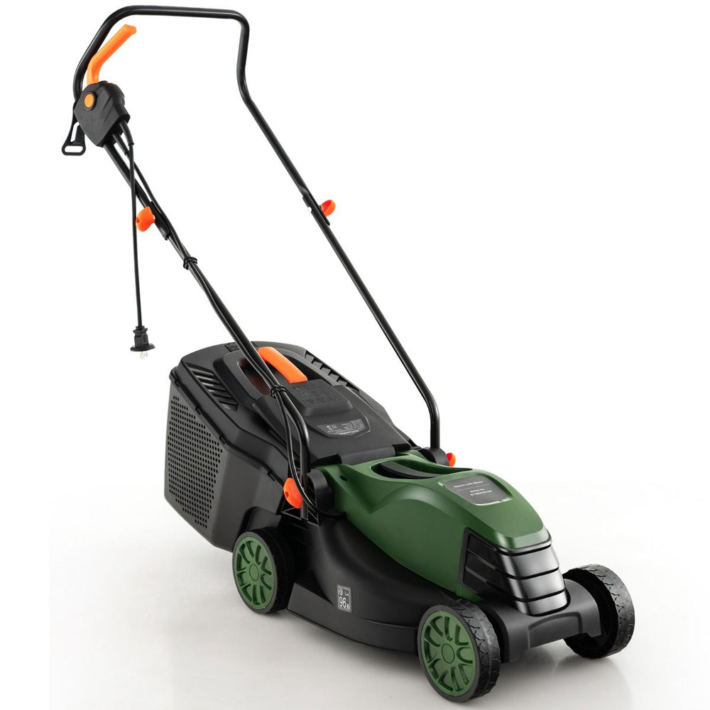 Tondeuse à Gazon Électrique Filaire 1500 W 4015 TR/Min Boîte de Collecte 35 L 3 Hauteur Réglables 25-65 MM Largeur de Coupe 34 CM Vert -