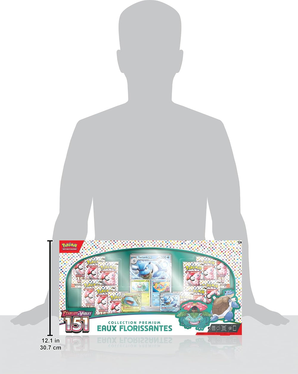 Pokémon: Collection Premium Eaux Florissantes du JCC Pokémon (4 Cartes Promo Brillantes 1 Carte Grand Format Brillante et 12 boosters)