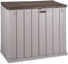 Toomax Stora Way Boîte à Outils d'extérieur en polypropylène recyclé avec Effet Bois (842L,Gris Taupe/Marron)