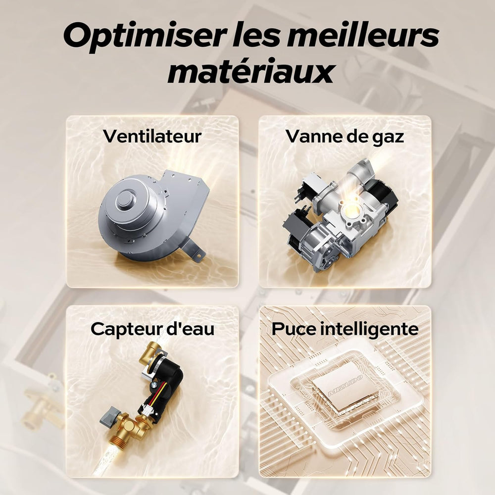 MIZUDO 11L Chauffe-Eau à Gaz Instantané Propane Indoor, avec indicateur LED pour Usage Domestique
