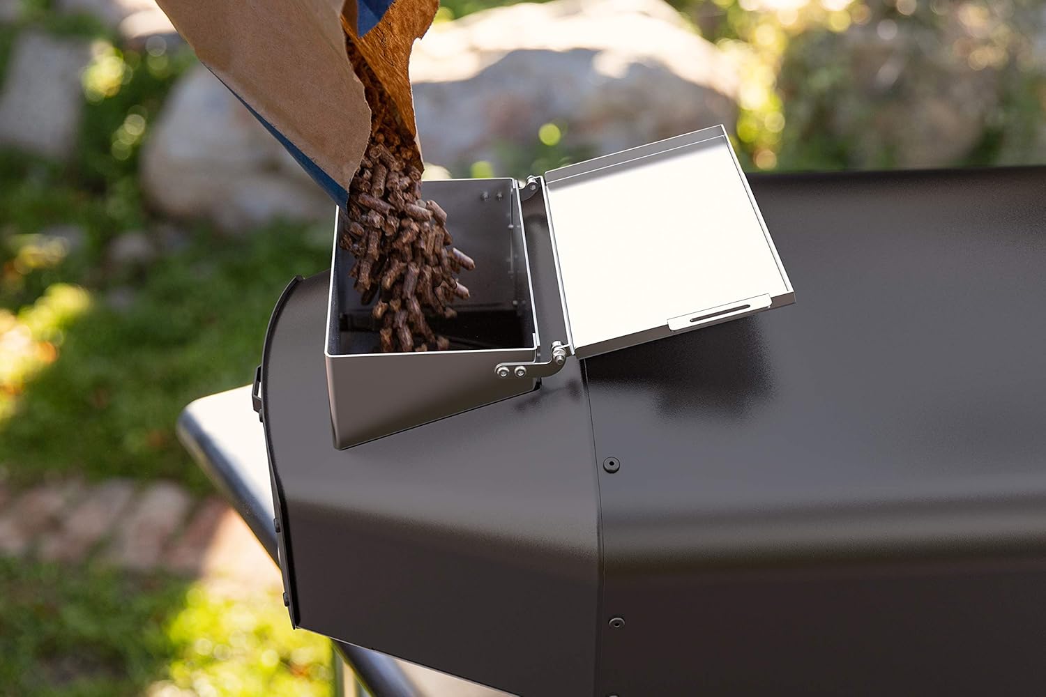 Mimiuo Four à Pizza Noir au Charbon de Bois pellets, Four à Bois Premium pour Jardin avec système de Rotation Automatique, avec Pelle et Pierre à Pizza (Tisserie W-Oven Series)