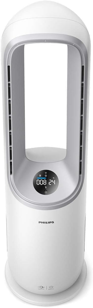 Philips Air Performer 2-en-1 : Purificateur & Ventilateur Rafraîchisseur – Nettoie 70m², Élimine 99,97% des Allergènes et Polluants. Filtre HEPA, Capteurs Intelligents, Alexa, Application (AMF765/10)