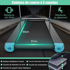 Tapis de course electrique tapis de fitness pliable pour maison avec application de contrle bleu 20_0009499 -